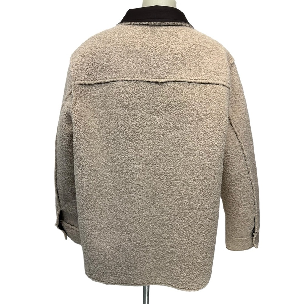 Vintage Havana Suede Leather Faux Shearling Coat Jacket Reversible Brown… - Picture 5 of 14